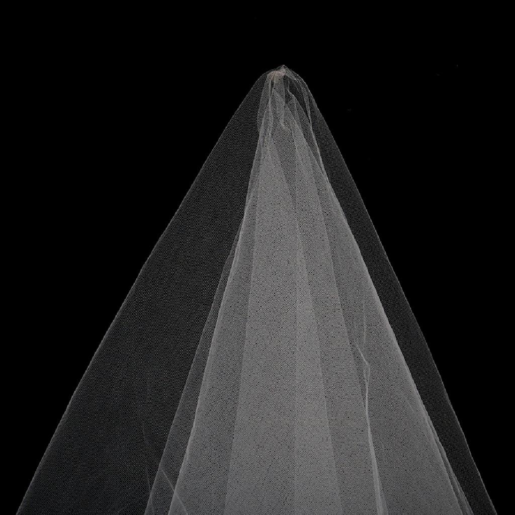 Queenten New Simple Ribbon Edge Wedding Veil With Pearls Short Bridal Veil Studio veil QT
