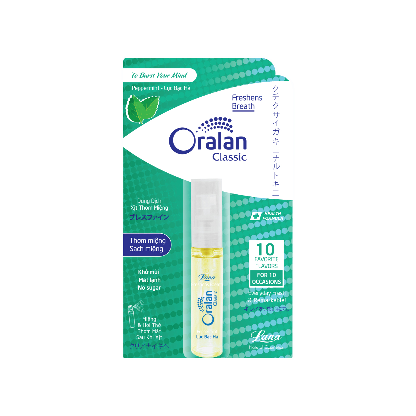 Dung Dịch XịtThơmMiệng ORALAN Classic - Lục Bạc Hà 8ml