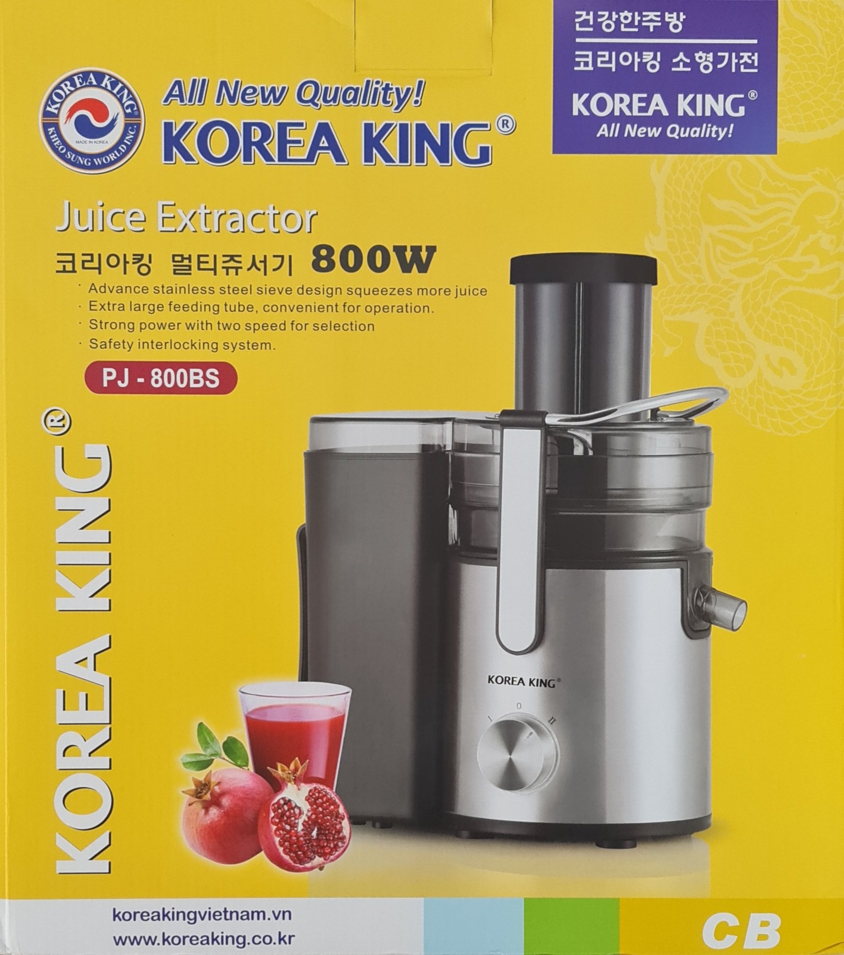 Máy ép trái cây Korea King PJ-800BS ( Hàng chính hãng )