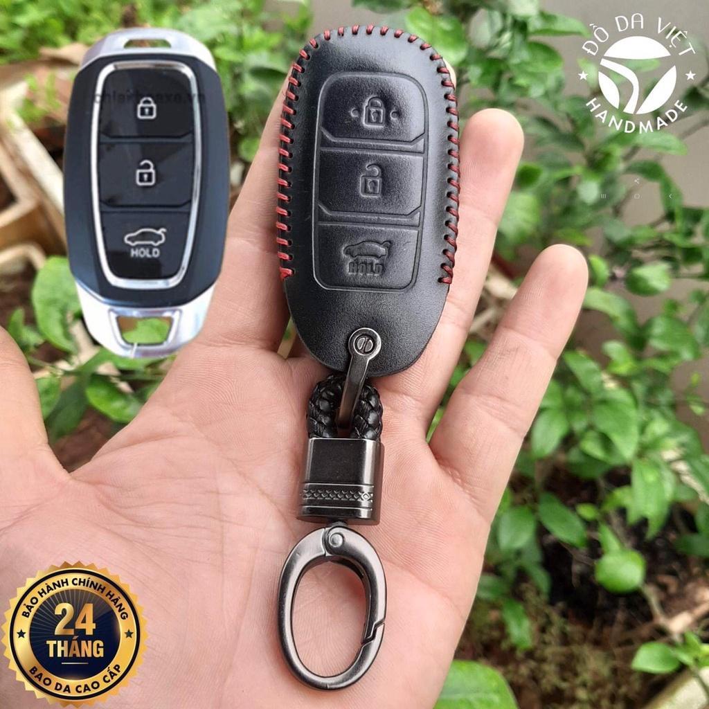 Bao Da Chìa Khóa Hyundai Santafe 19-20, accent 18-20, kona. Da Bò Nhập Khẩu ITALIA, Khắc Tên + Số ĐT Chủ Xe