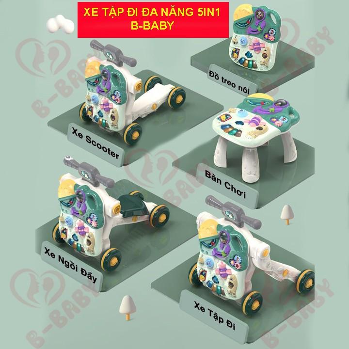 Xe Tập Đi Đa Năng Cho Bé 5IN1, Dụng Cụ Tập Đi Chống Lật Chống Trượt, Xe Tập Đi Chống Vòng Kiềng Trẻ Em