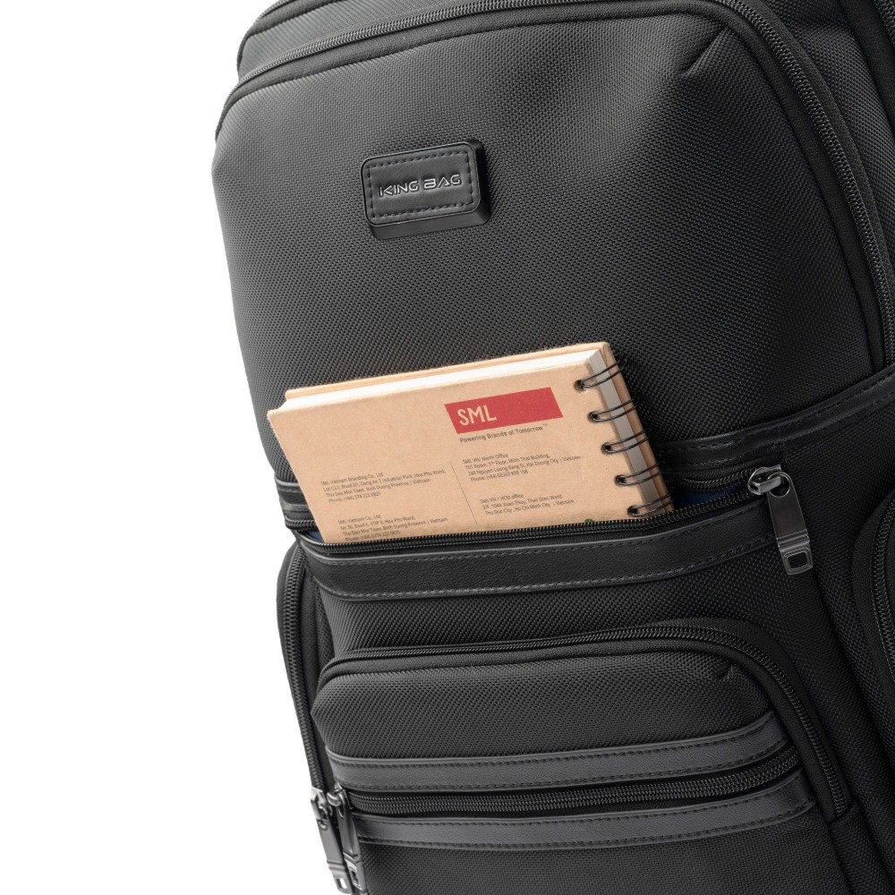 [CHÍNH HÃNG] Balo laptop 15.6 inch cao cấp Kingbag Lecce chất vải oxford kết hợp da thật kiểu dáng thời trang đẳng cấp