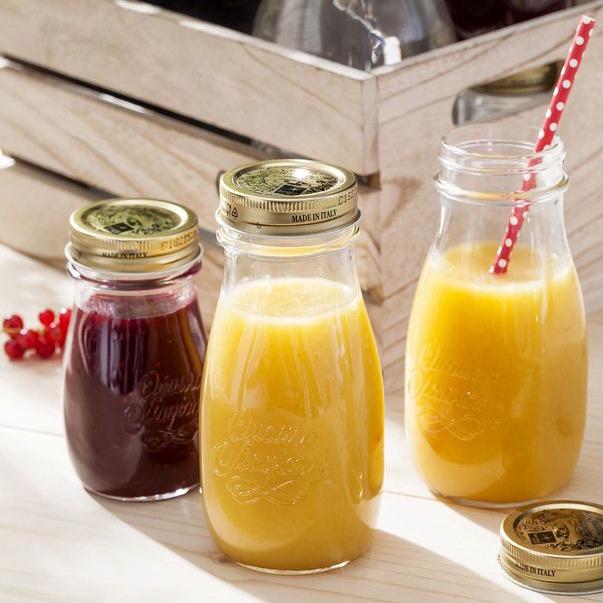 Combo 12 chai thủy tinh nắp vặn Quattro Stagioni 400ml, đựng sữa hạt, sinh tố, nước ép trái cây