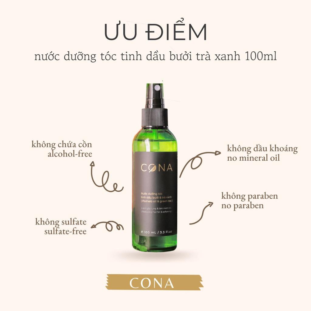 Bộ 10 chai nước dưỡng tóc bưởi trà xanh cona 100ml/chai giúp tóc suôn mượt giảm gãy rụng khô xơ giá sỉ siêu rẻ