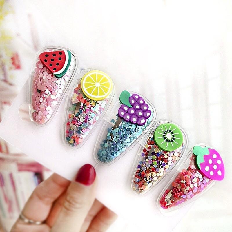 Set 5 Kẹp Tóc Hoạt Hình Dễ Thương Phong Cách Hàn Quốc Cho Bé và Mẹ