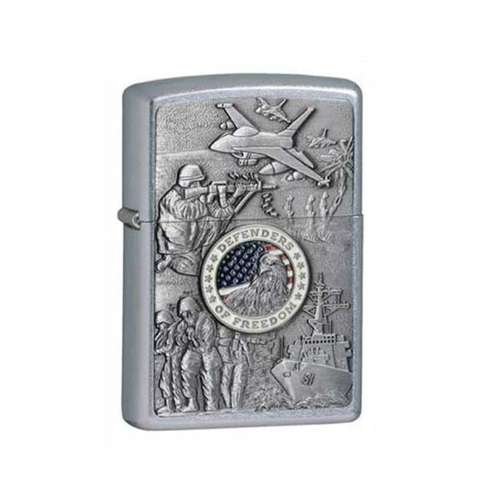 Bật Lửa Zippo Joined Forces Emblem Street Chrome Chính Hãng Usa