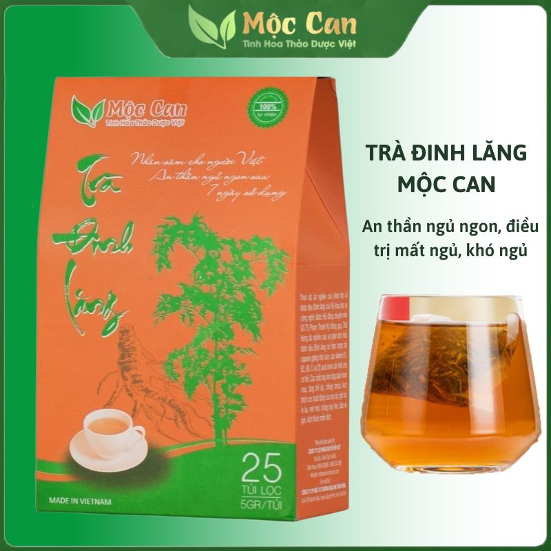 Combo 6 hộp Trà đinh lăng an thần ngủ ngon Mộc Can cải thiện tình trạng mất ngủ,khó ngủ ,ngủ không sâu giấc gói 25 túi lọc