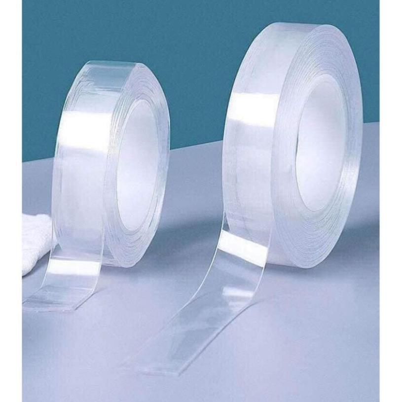 Băng dính băng keo 2 mặt trong suốt loại 5m