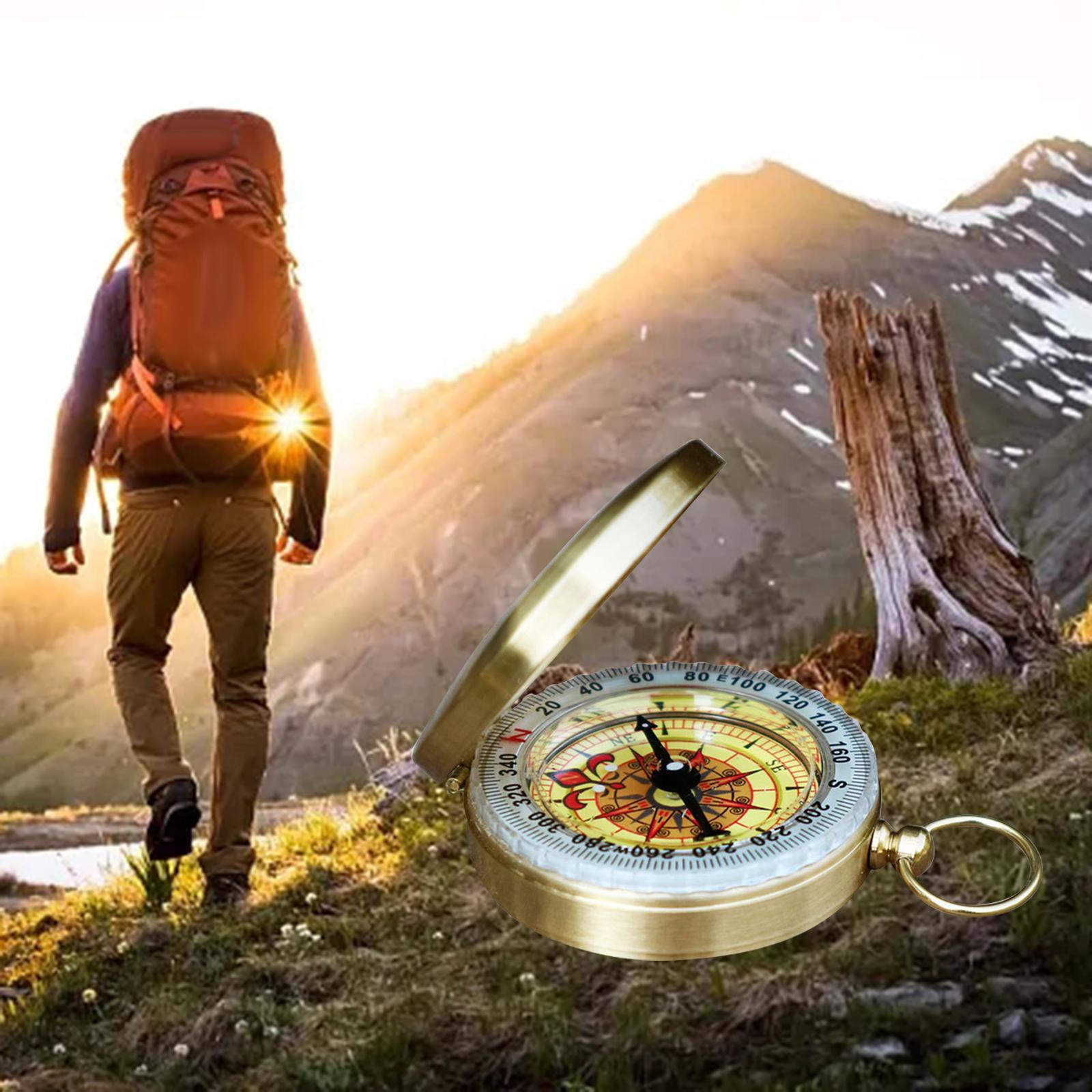 Camping Survival Compass Copper Compass for Climbing Outdoor Activities