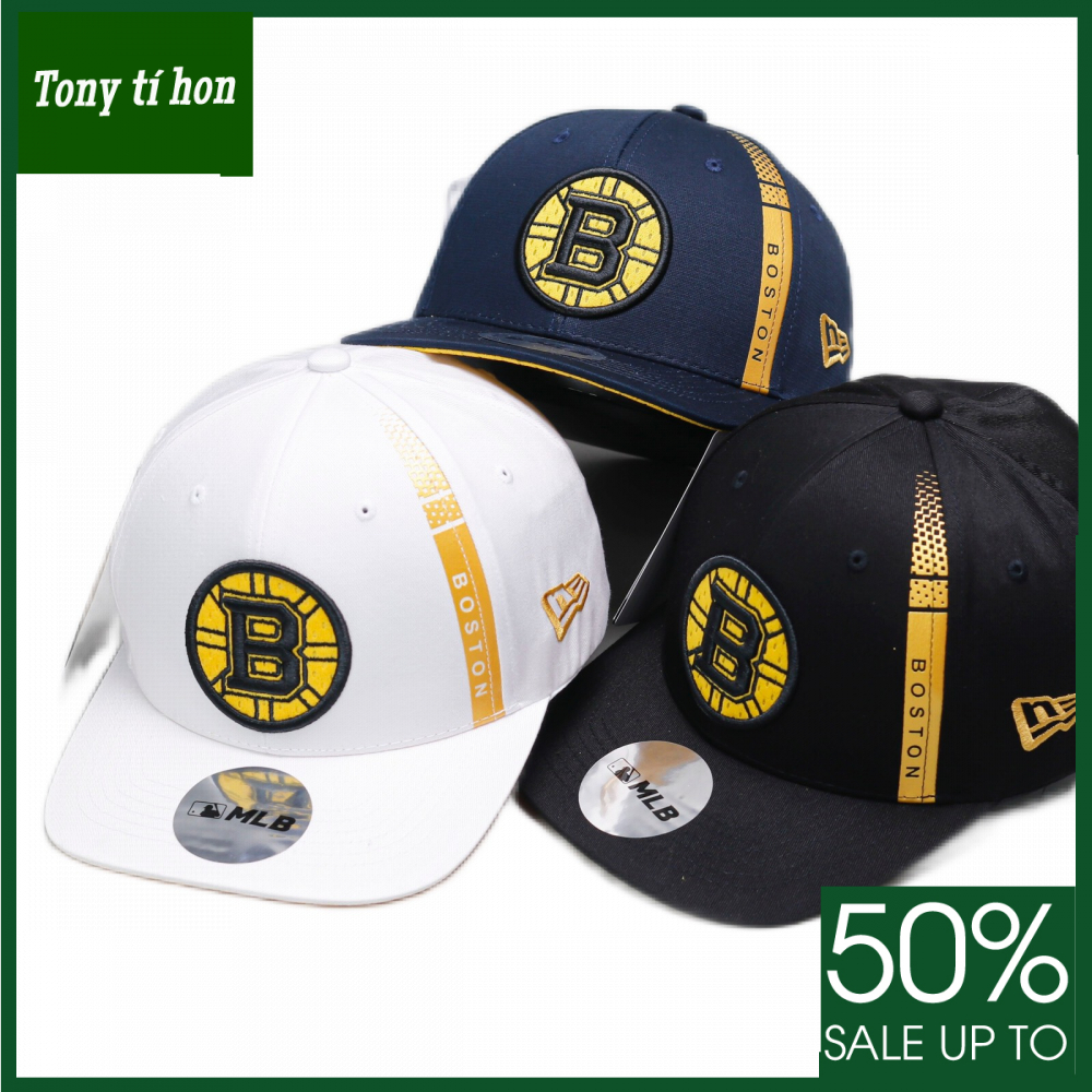 Tony tí hon - Mũ/nón kết lưỡi trai Snapback B Boston phối cách thời trang nam nữ cao cấp - màu trắng