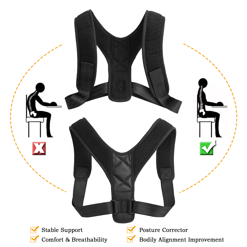 Đai hỗ trợ diều chỉnh tư thế lưng khi làm việc,thiết kế có đệm vai,chất liệu nylon và PU nhẹ, thoải mái và thoáng khí.