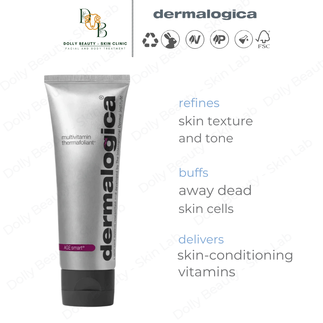 Tẩy da chết nhiệt học chống lão hoá da MULTIVITAMIN THERMAFOLIANT 75ml của Dermalogica - Dolly Beauty
