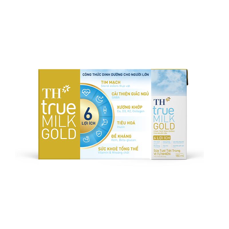 Lốc Sữa Tươi Tiệt Trùng Vị Tự Nhiên TH true MILK GOLD 180 ml