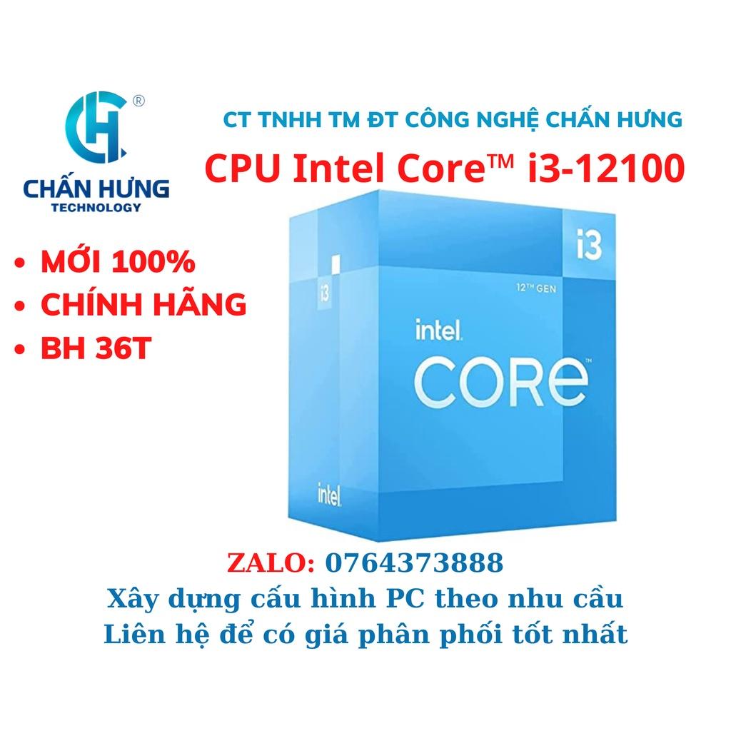 CPU Intel Core i3-12100 - HÀNG CHÍNH HÃNG