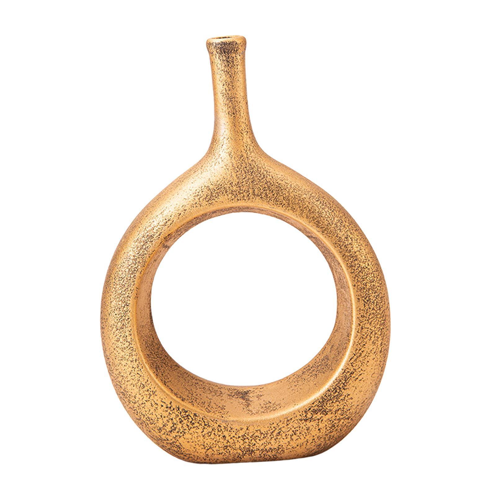 Donut Vase Home Bedroom Tabletop Flower Vase with Hole Office Decorative