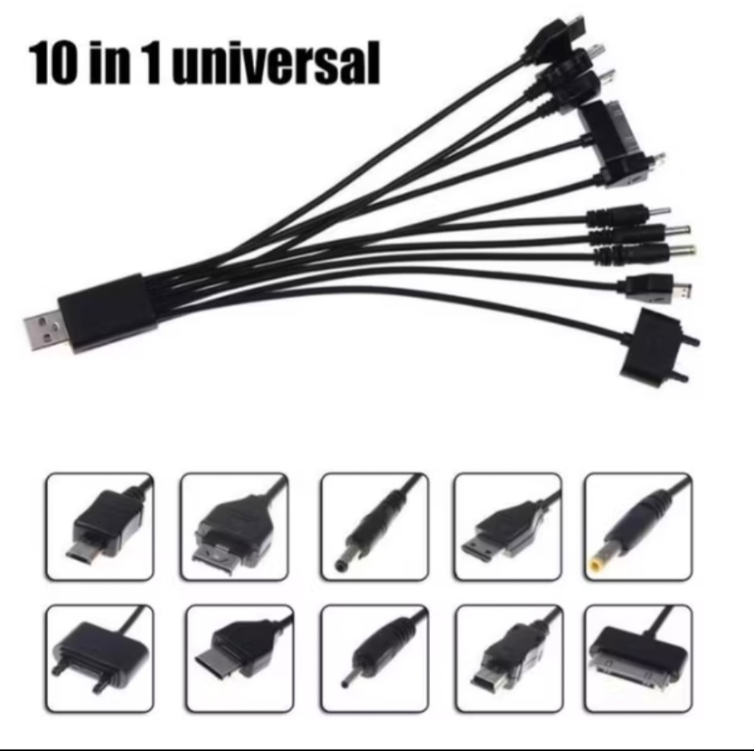 BỘ DÂY CÁP SẠC CHIA 10 ĐẦU KẾT NỐI THÔNG MINH CHO CÁC THIẾT BỊ
