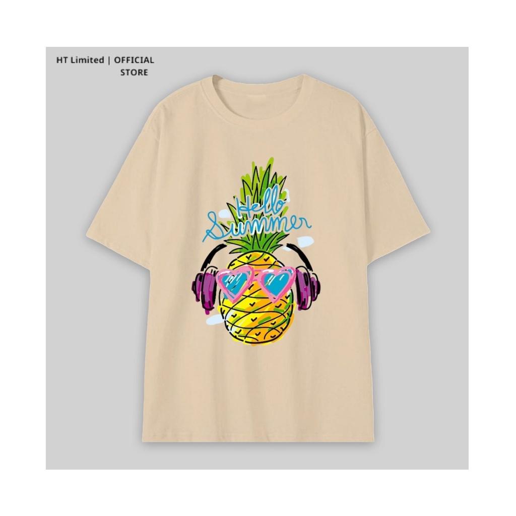 Áo thun thiết kế Unisex họa tiết pinaple summer basic local brand, Cotton Cao Cấp 100%