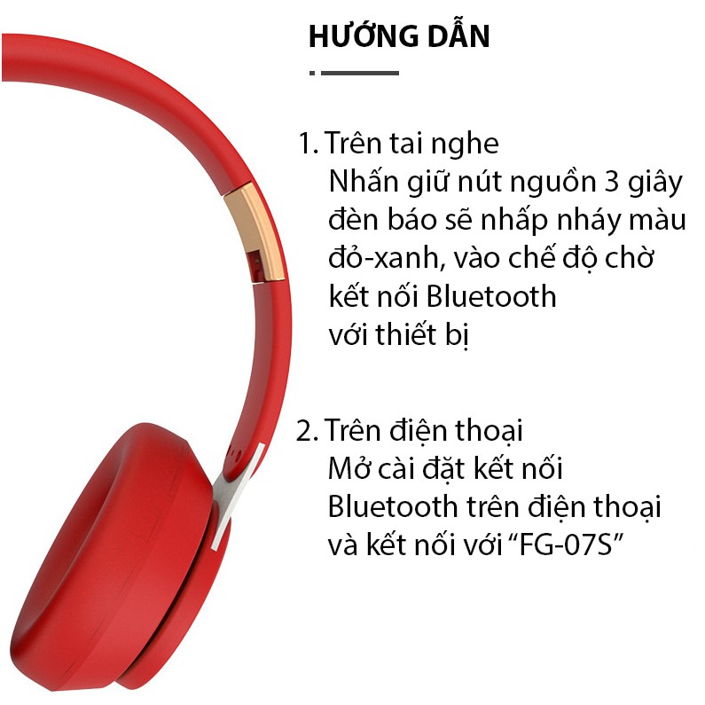 Tai nghe chụp tai Bluetooth FLOVEME B07 - Thiết kế thời trang và tinh tế - Âm thanh HIFI đầy sống động - Độ trễ thấp - Hàng chính hãng