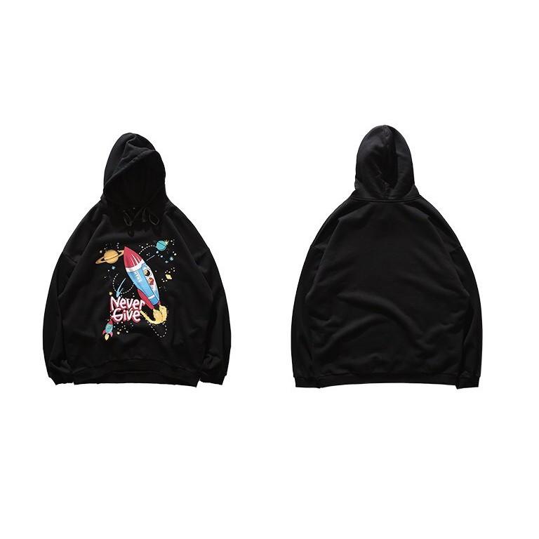 ÁO HOODIE NÓN CHUI TRÙM ĐẦU NAM NỮ UNISEX TÊN LỬA HTNS ÁO KHOÁC NỈ NGOẠI MỀM MỊN, Áo Nỉ Hoodie Nữ Nam Unisex ulzzang from rộng-Jins Store