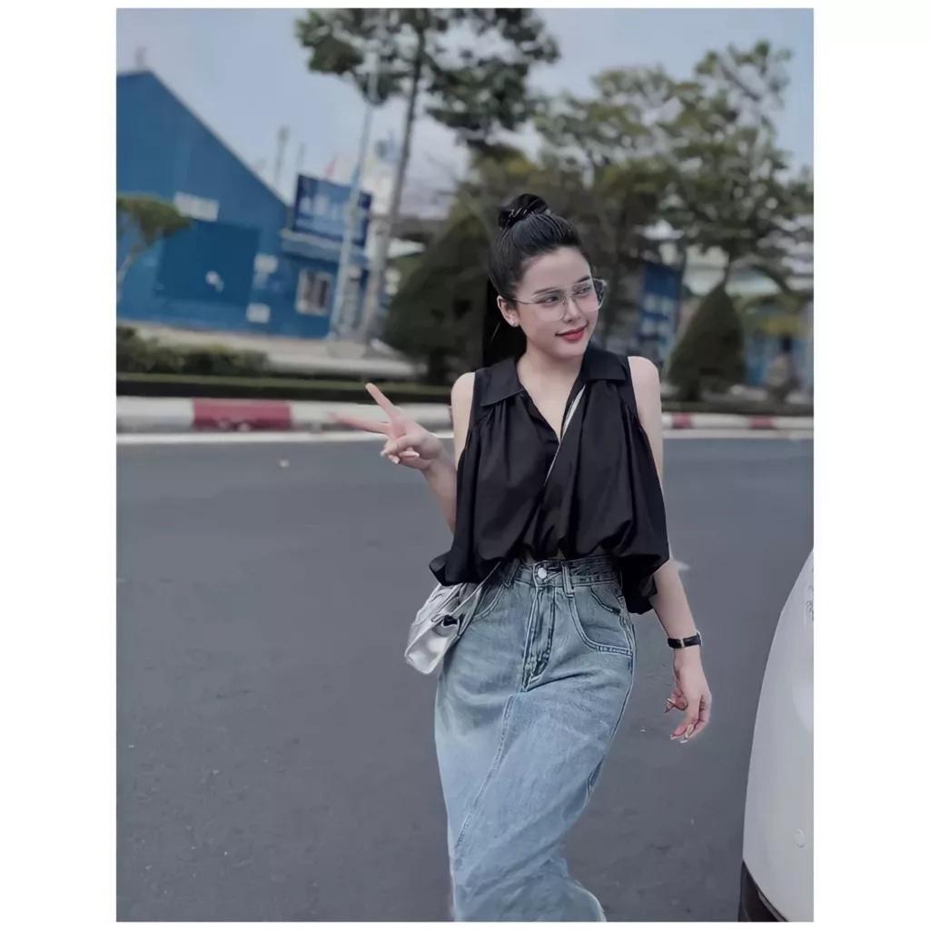 Áo Sơ Mi Sát Nách Nữ Dáng Bom Bo Chun
