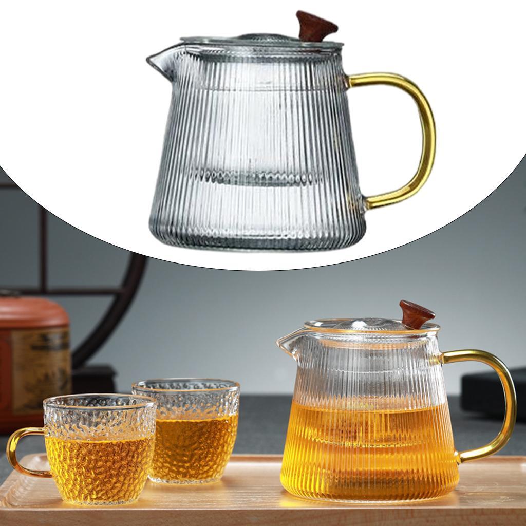 Clear Glass Tea Pot Stovetop Blooming Loose Leaf Tea Pot Tea Kettle