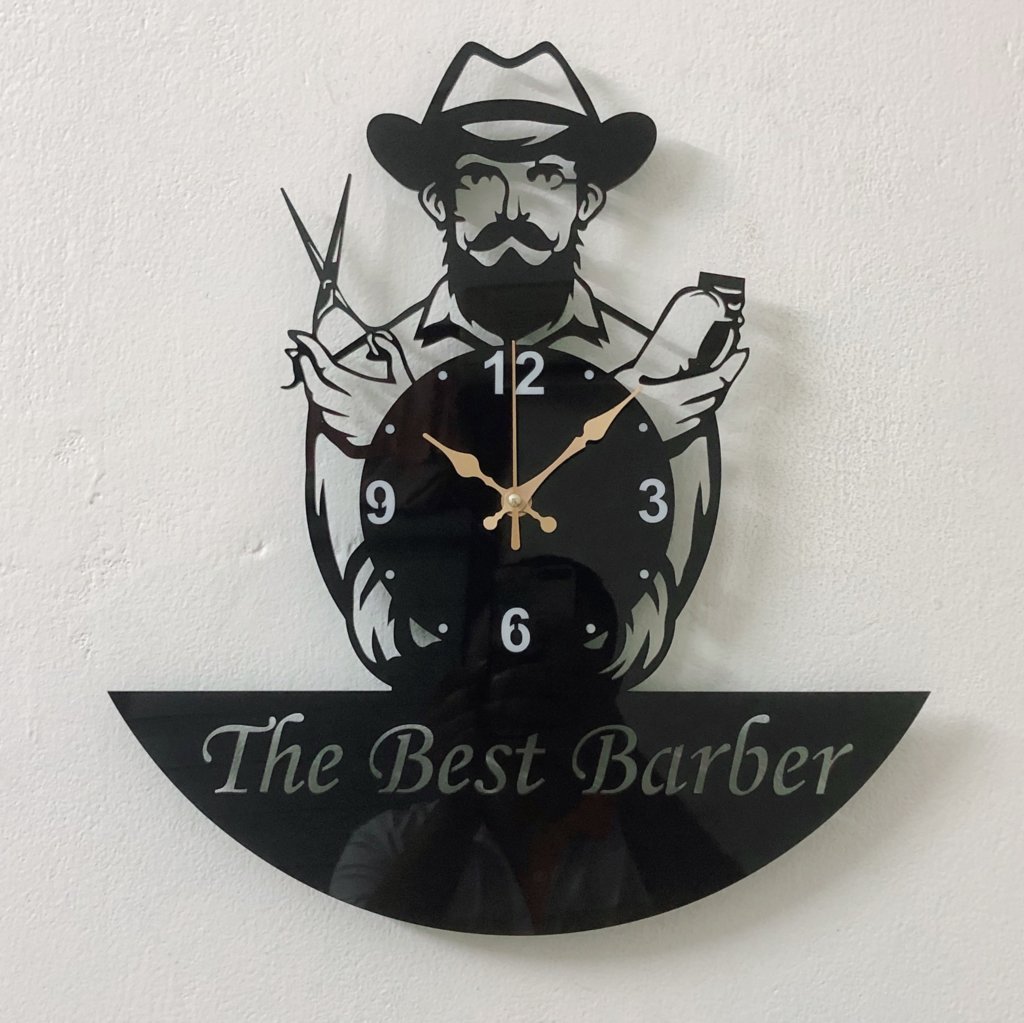 Đồng Hồ Treo Tường Kim Trôi Trang Trí Barber Shop 