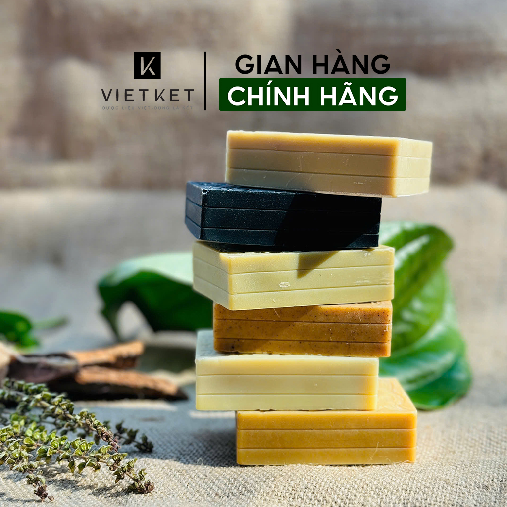 Cục Xà Bông Sả Chanh VIETKET DDHC 100g - Làm Sạch, Giảm Mụn Lưng, Sáng Da, Duy Trì Độ Ẩm, Hương Thơm Thảo Dược