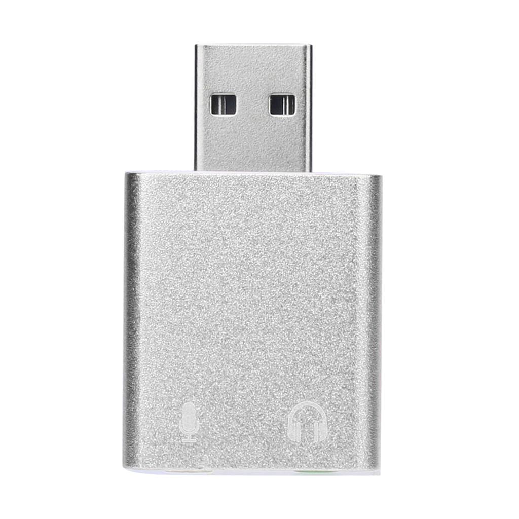 USB 2.0 External 7.1 Channel Surround Sound Card Adapter Black