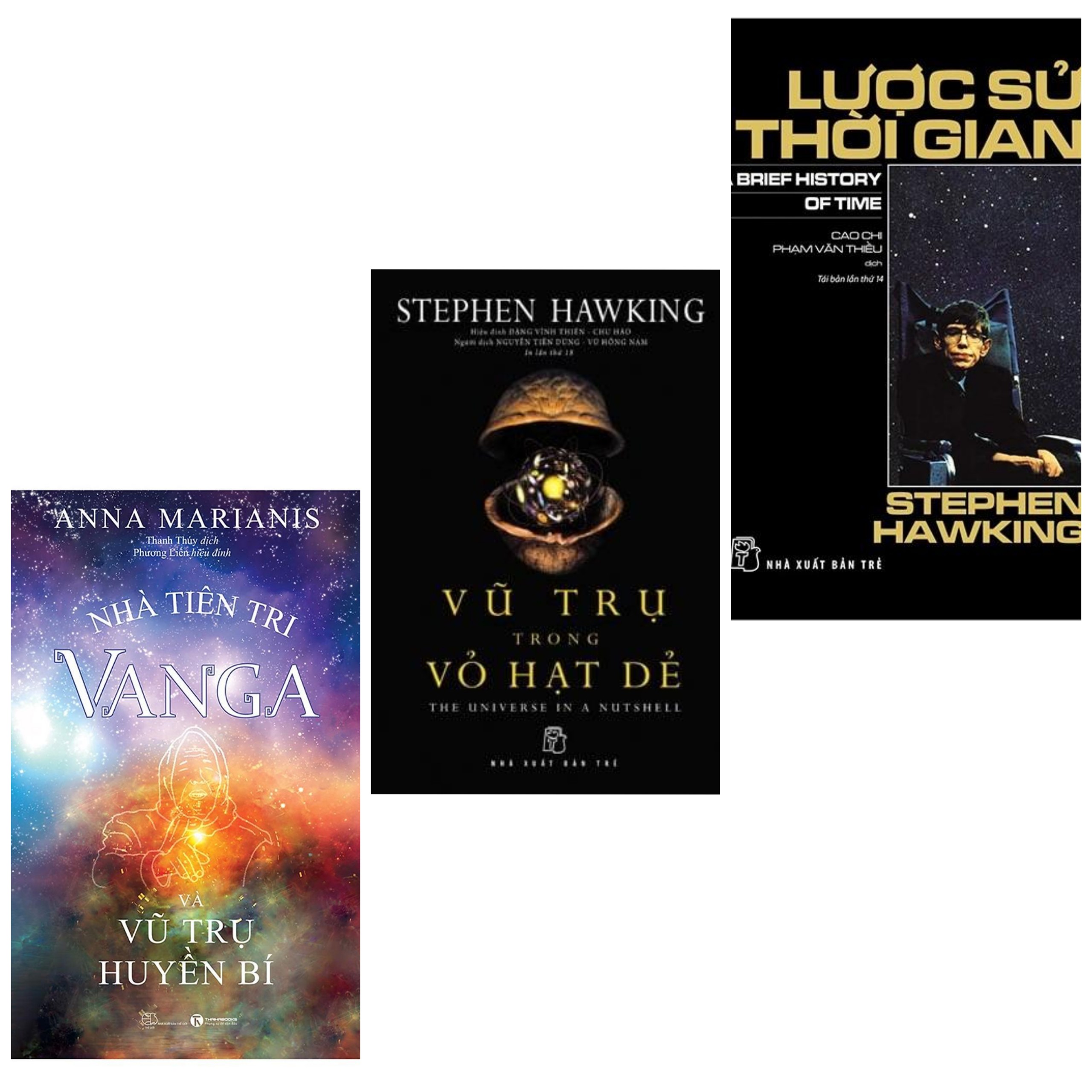 Combo Khám Phá Vũ Trụ Của Chúng TA : Nhà Tiên Tri Vanga - Vũ Trụ Huyền Bí + Lược Sử Thời Gian + Vũ Trụ Trong Vỏ Hạt Dẻ / BookseMK( Tăng Hiểu Biết Tri Thức Bách Khoa)