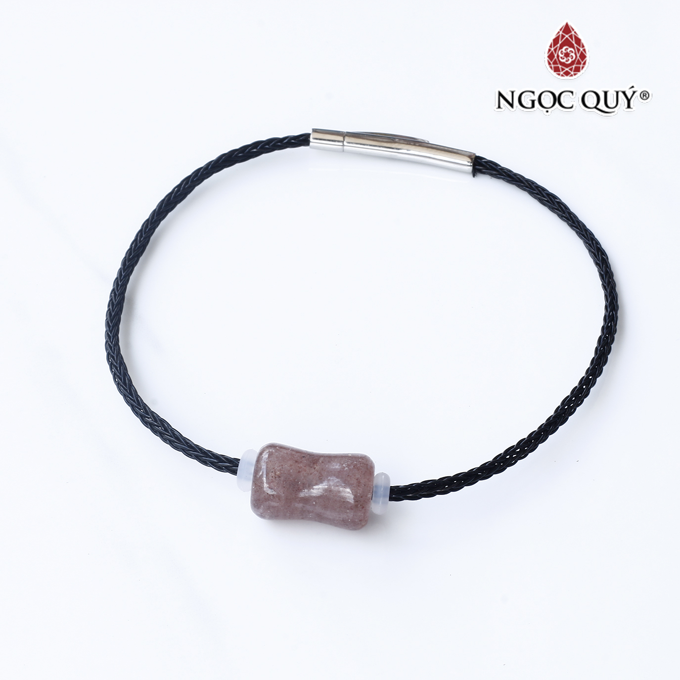 Vòng dây thép đá thạch anh dâu mệnh hỏa, thổ - Ngọc Quý Gemstones