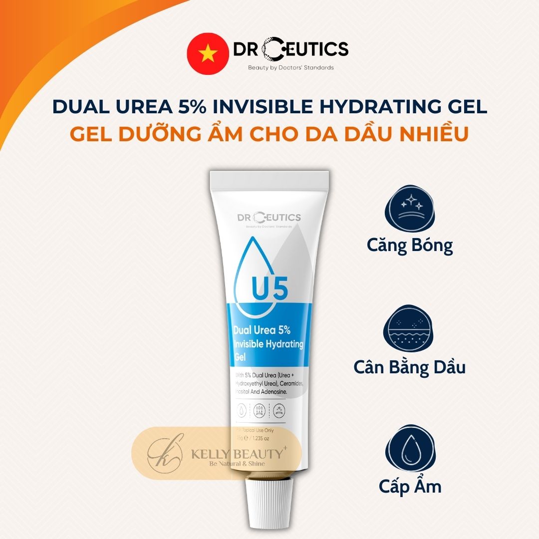 Gel Cấp Ẩm DrCeutics Dual Urea 5% Invisible Hydrating Gel - Giúp Da Căng Mịn, Cân Bằng Dầu Nhờn - Kelly Beauty