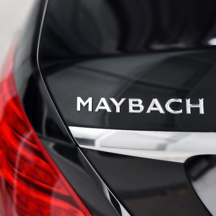 Decal tem chữ MAYBACH Inox cao cấp dán trang trí ô tô G80708