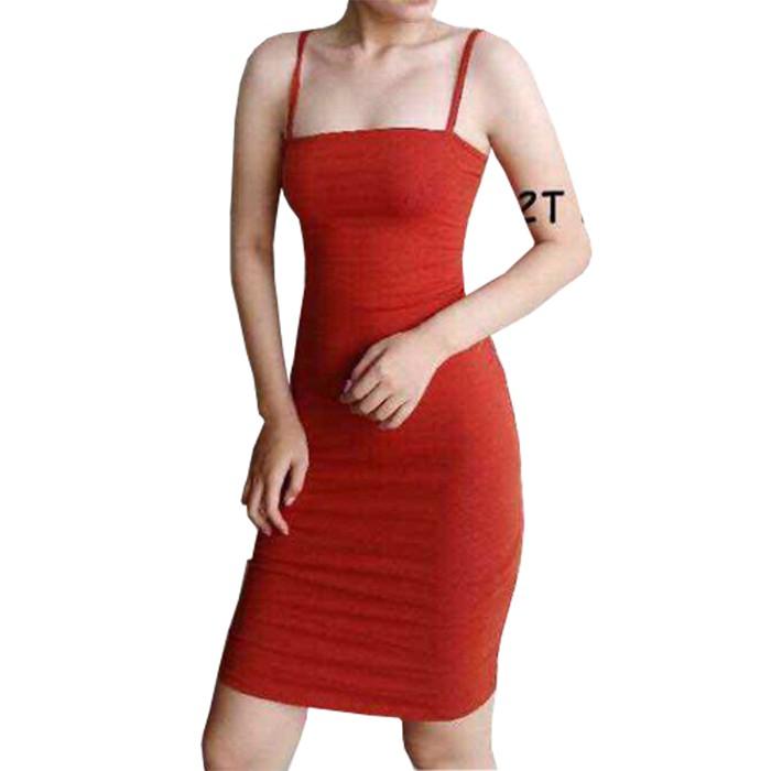 Váy 2 dây quai ngang sợi bún thời trang XIXO cao cấp DAM0019