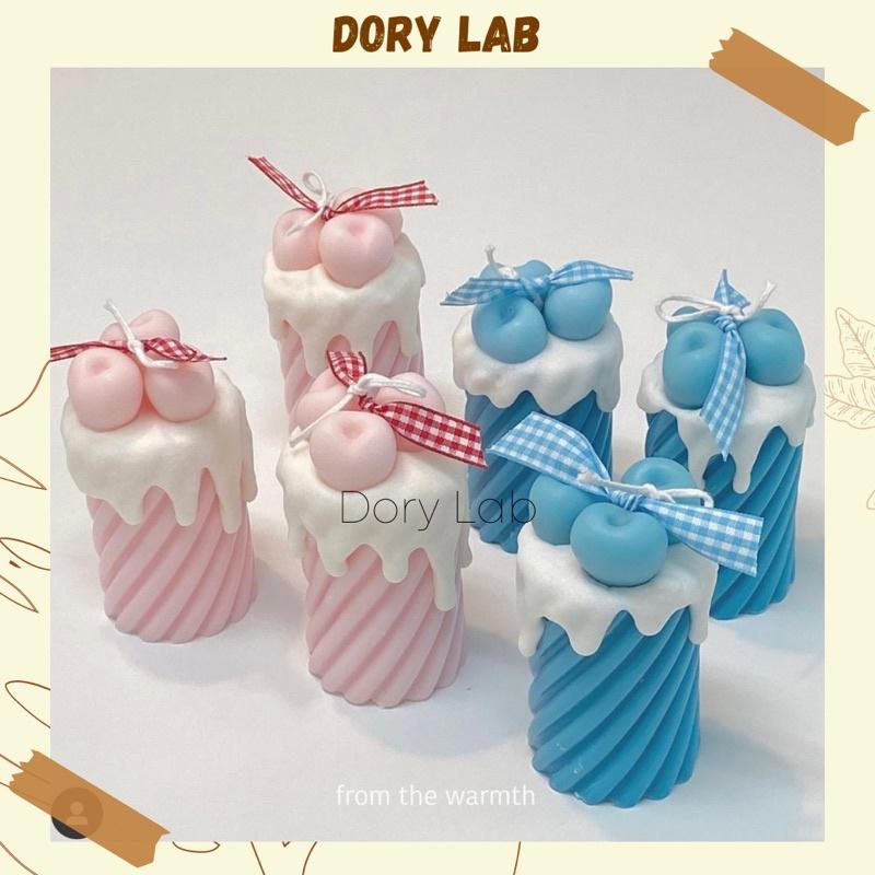 Nến Thơm Trụ Xoắn Phủ Kem Cherry Màu Sắc Handmade, Quà Tặng Ý Nghĩa, Phụ Kiện Decor - Dory Lab