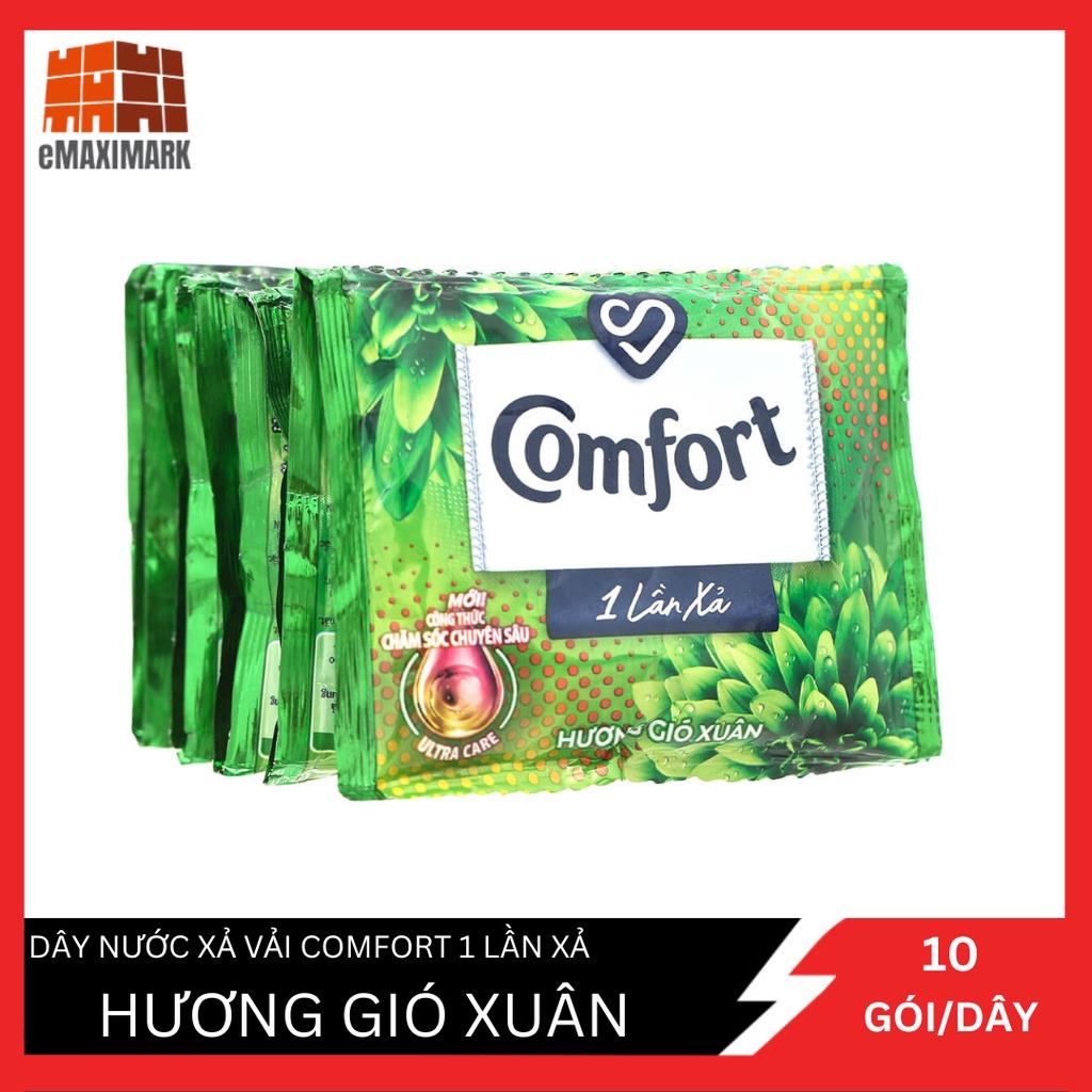 Nước xả vải Comfort một lần xả Hương Gió Xuân dây 10 gói