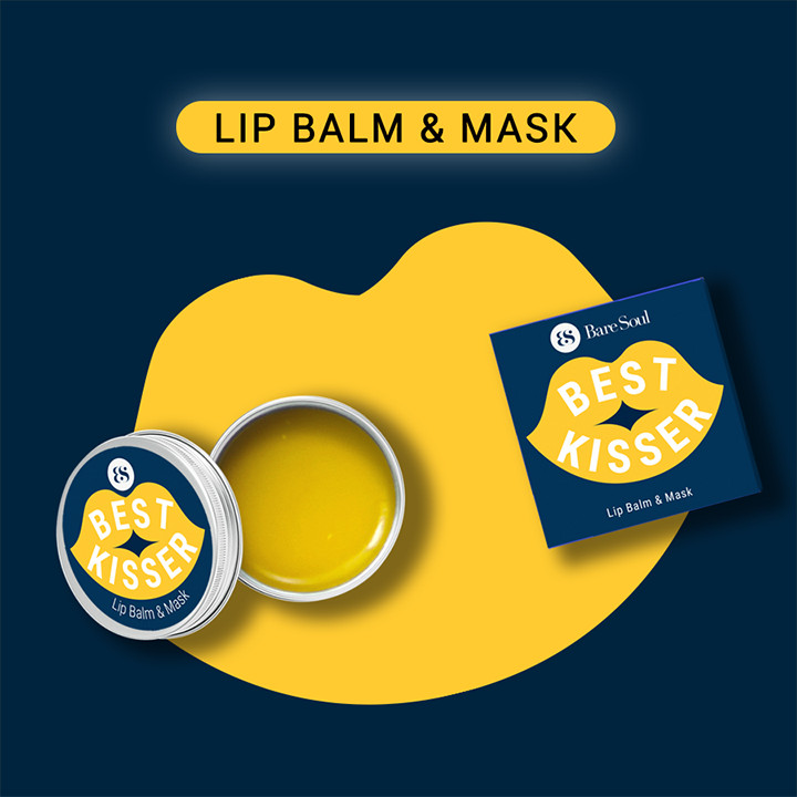 Son dưỡng môi không màu BareSoul Best Kisser Lip Balm &amp; Mask hộp 10g