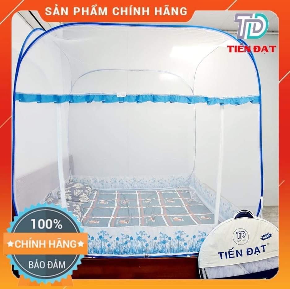 Màn chụp tự bung đỉnh vuông TIẾN ĐẠT - Mẫu mùng chụp tự bung người lớn chống muỗi gấp gọn tiện dụng