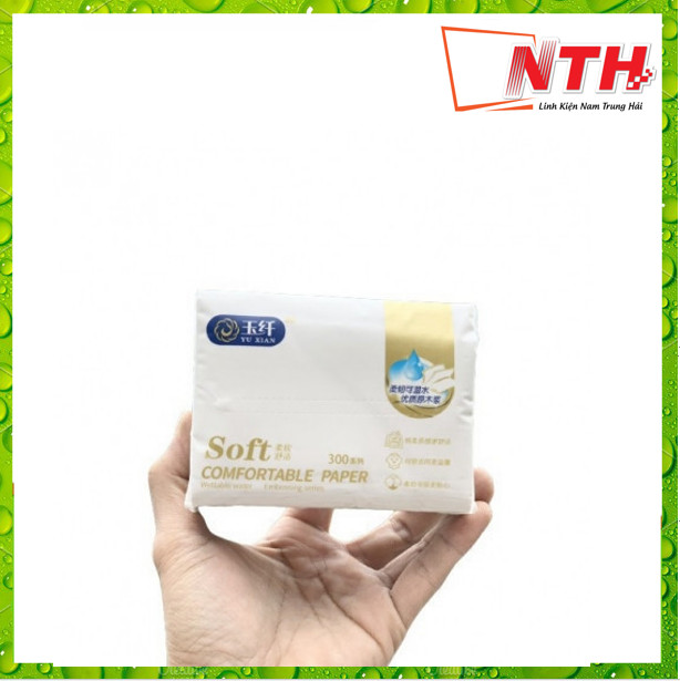 GÓI KHĂN GIẤY RÚT SOFT SIÊU DAI 300 TỜ ( MÀU TRẮNG ) -NTH