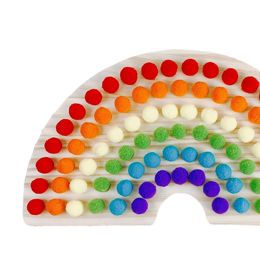 Rainbow Board Clip Beads Recognition Education Fun Interactive Toys Gift