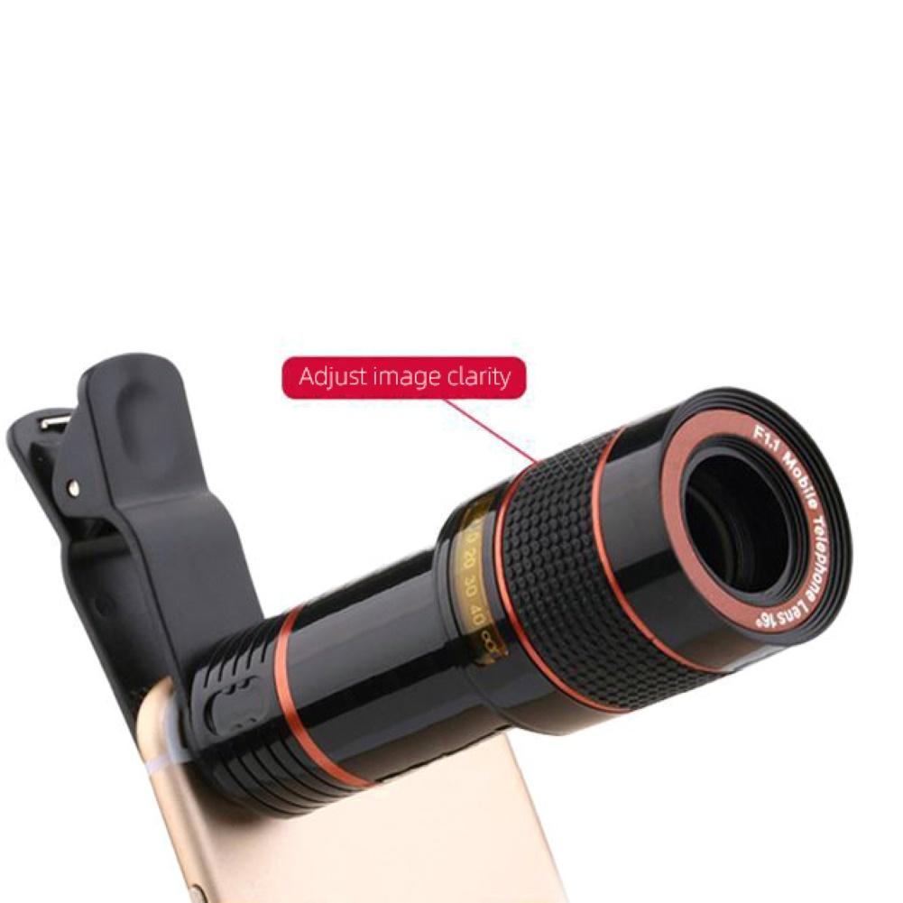 【ky】Universal 12X Zoom High Clarity Telescope Telephoto Mobile Phone Camera Lens with Clip