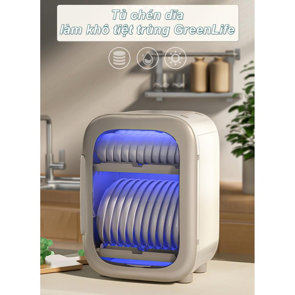 Tủ tiệt trùng tia UV đựng chén dĩa dụng cụ ăn uống GreenLife - AsiAMart
