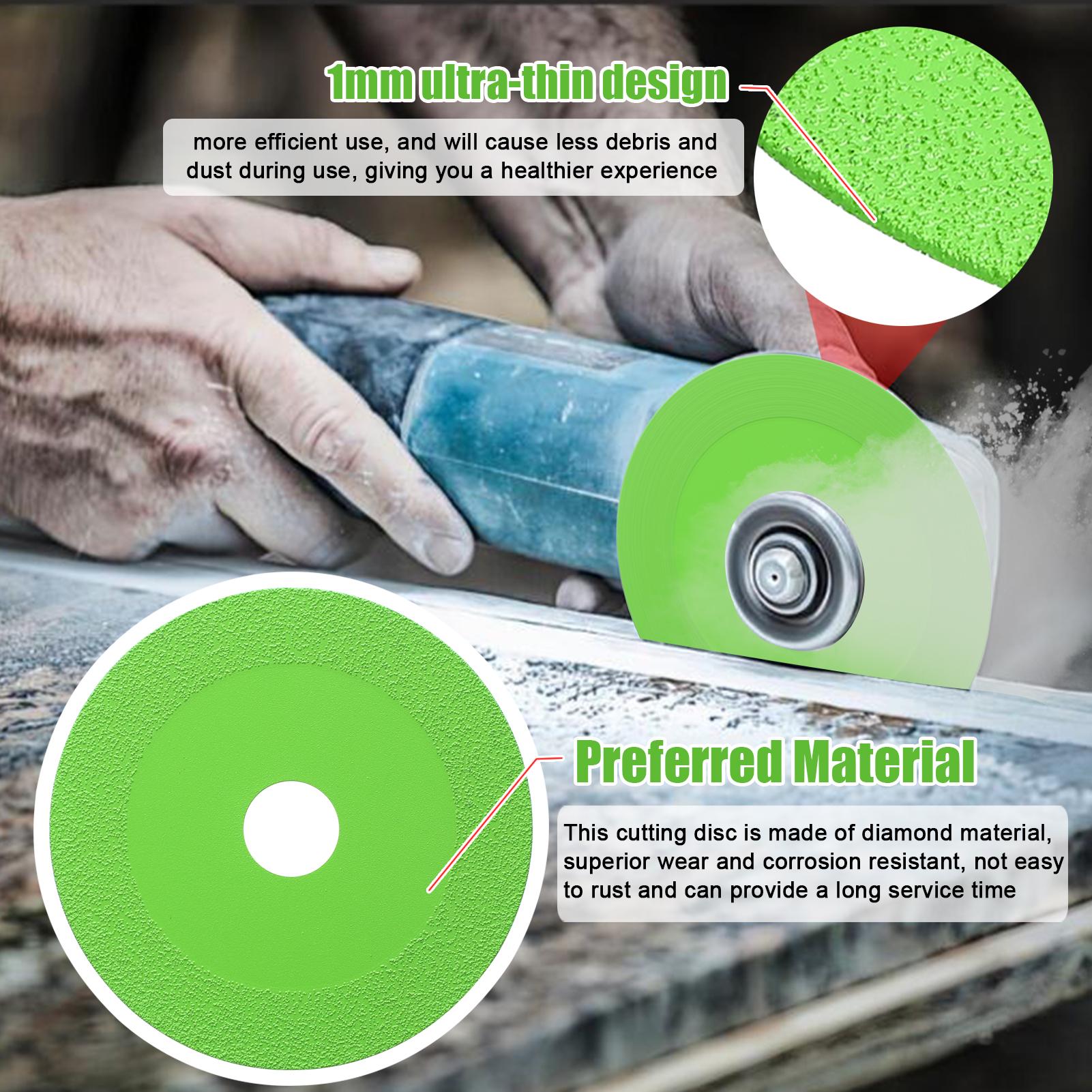 Đĩa cắt thủy tinh đa chức năng 100mm Mài gốm Đĩa cắt mỏng Đĩa cắt kim cương Gạch gốm Chai mài Đĩa cắt cho máy mài góc 100 loại