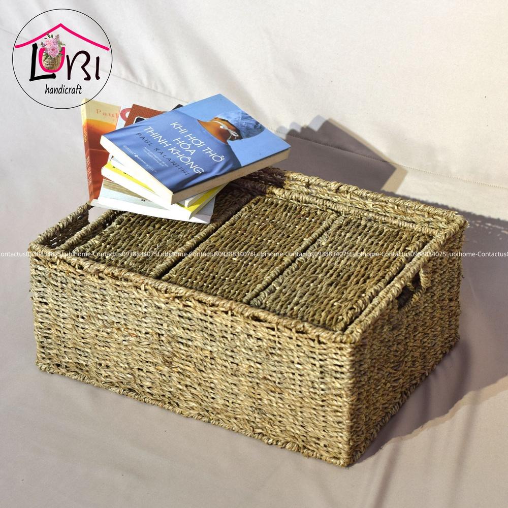 Lubihandicraft - Sọt cói đựng đồ hình chữ nhật - đơn giản, xinh xắn