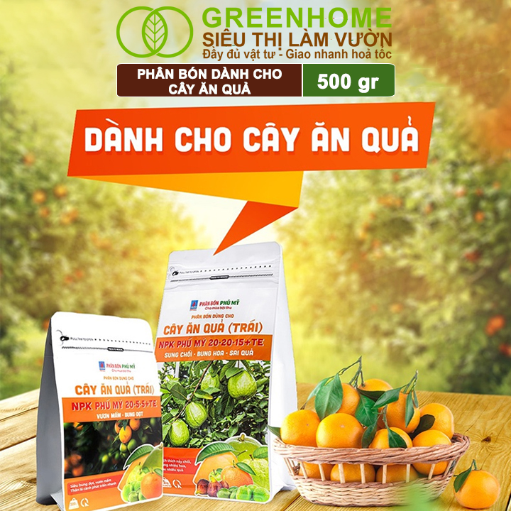 Phân Bón NPK Greenhome, Chuyên Rau Ăn Lá, Củ, Cây Ăn Trái, Hoa, Dinh Dưỡng Cân Đối, Chắc Rễ, Khoẻ Cây, Bông To, Sai Quả