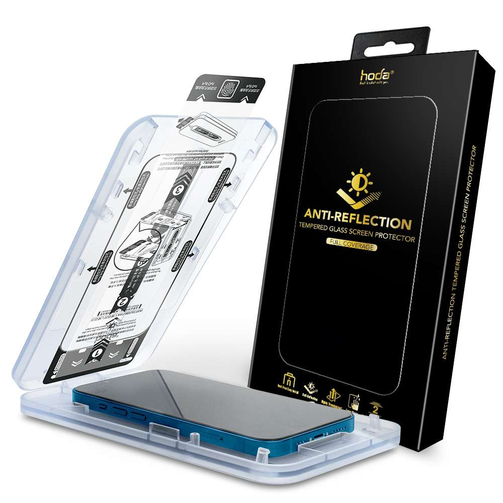 Dán Cường Lực dành cho iPhone 14 Pro/14 Pro Max/13/13 Pro/13 Mini/13 Pro Max HODA Full Anti-Reflection Kèm Khung Dán - Hàng Nhập Khẩu