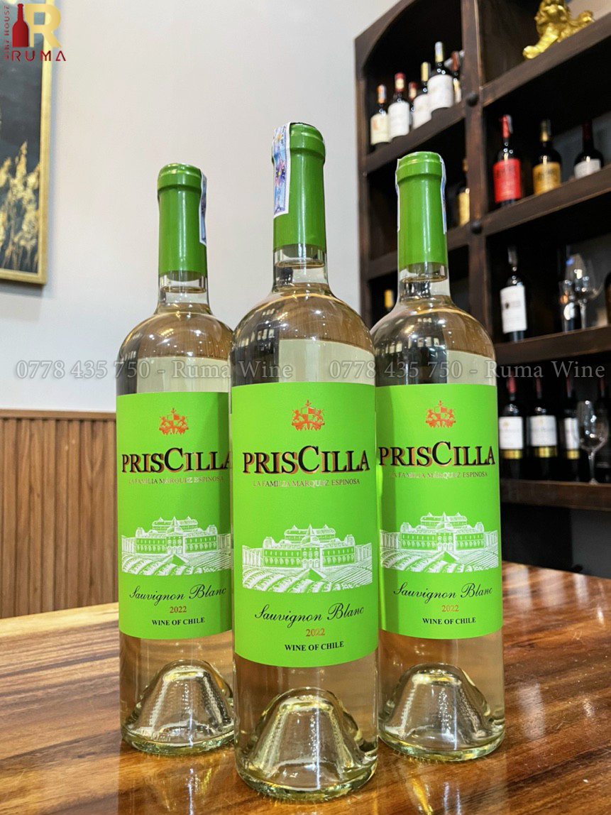 [Vang trắng] Rượu vang Chile PrisCilla Sauvignon Blanc