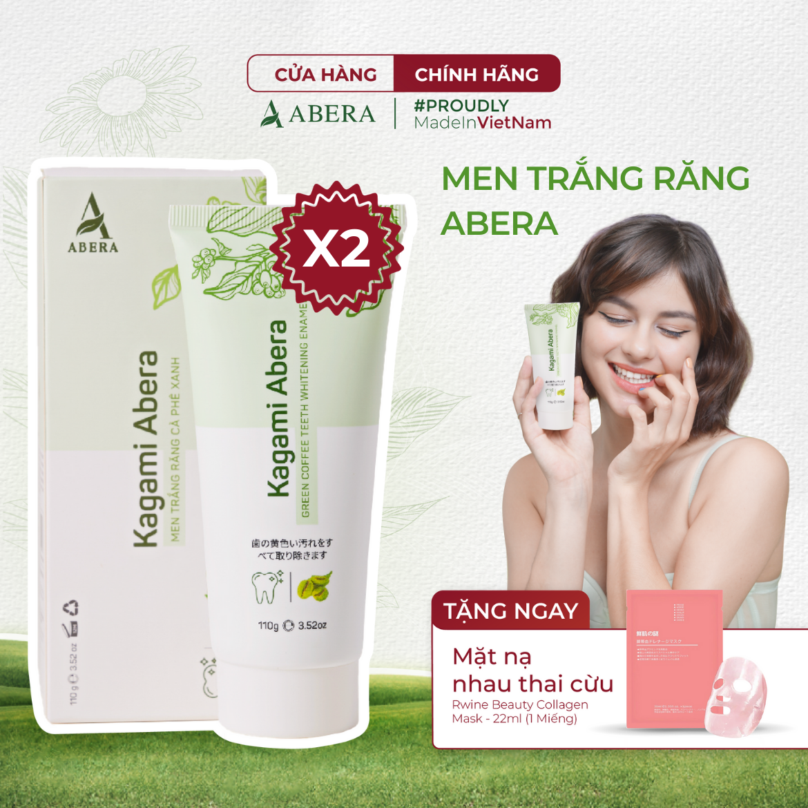 Men Trắng Răng Kagami Abera Khắc Phục Mọi Vết Ố Vàng Trên Răng Và Giúp Răng Trắng Sáng Tự Tin