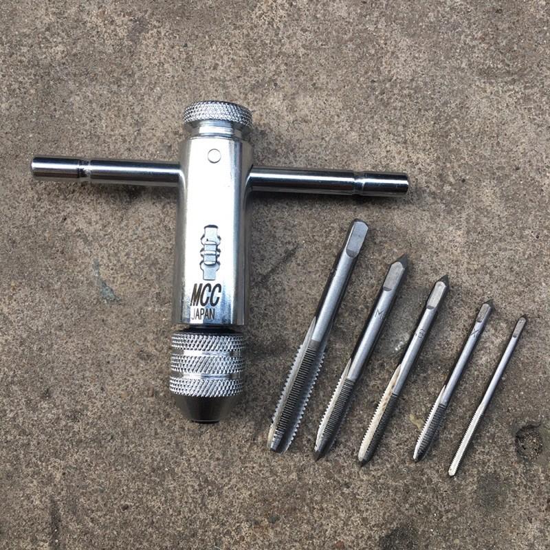 Bộ taro ren tay MCC kèm 5 mũi ren M3-M8 của Nhật