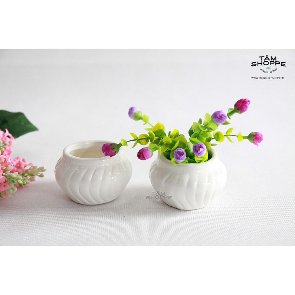 CHẬU GỐM NHỎ MÀU TRẮNG SỐ 07.2