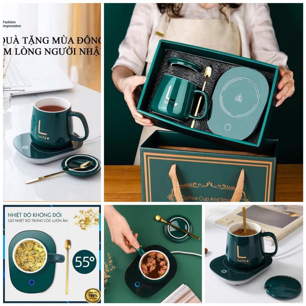 Đế Hâm Nóng Đa Năng Giữ Nhiệt Đồ Uống Thức Ăn Làm Ấm Các Loại Ly Cốc Trà Café Tặng Kèm Tách Bear loại tốt hàng cao câp